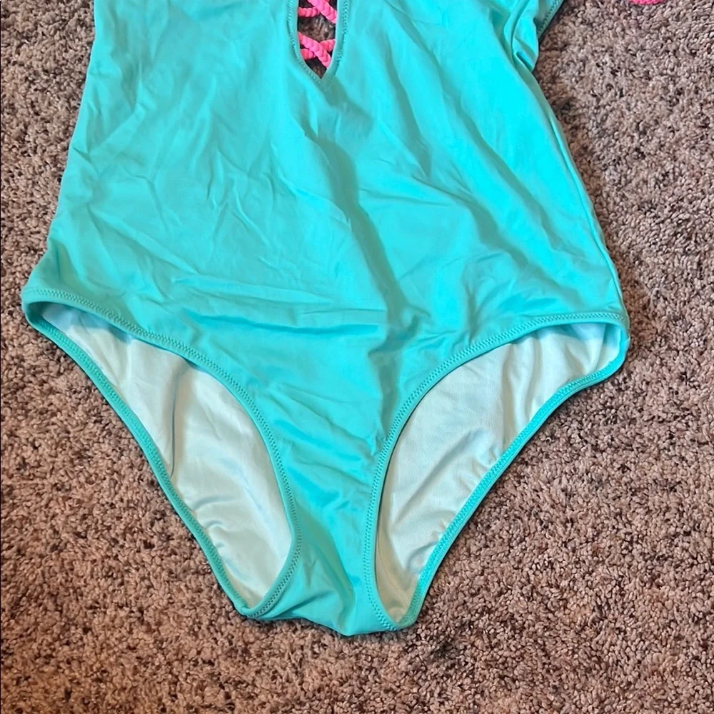 Victoria's Secret Aqua and Pink One Piece Swimsuit - Picture 3 of 5